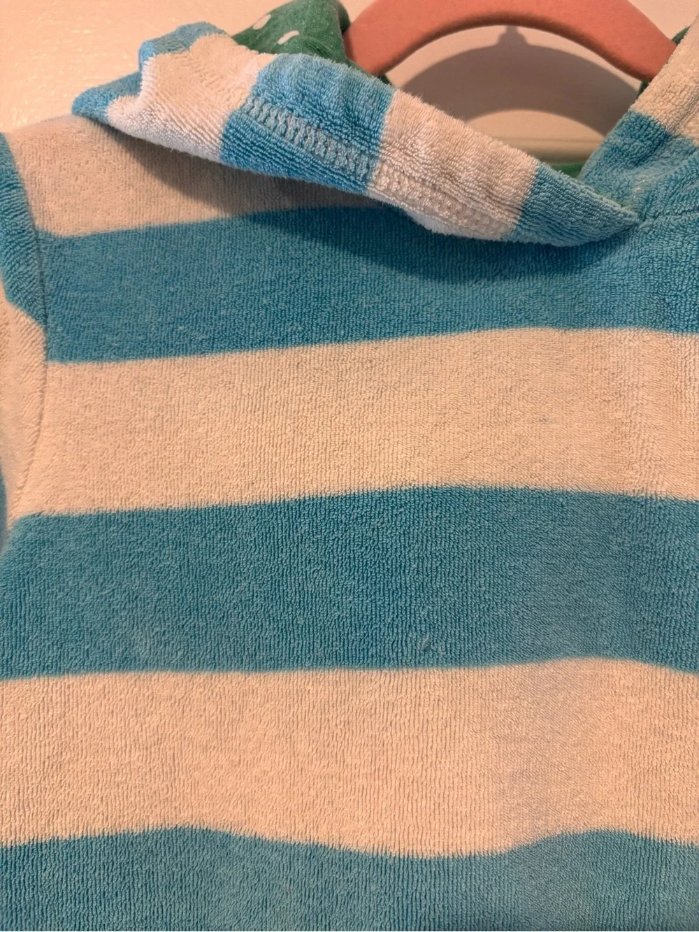 Mini Boden Striped Blue and White Mermaid Terry Swim Coverup